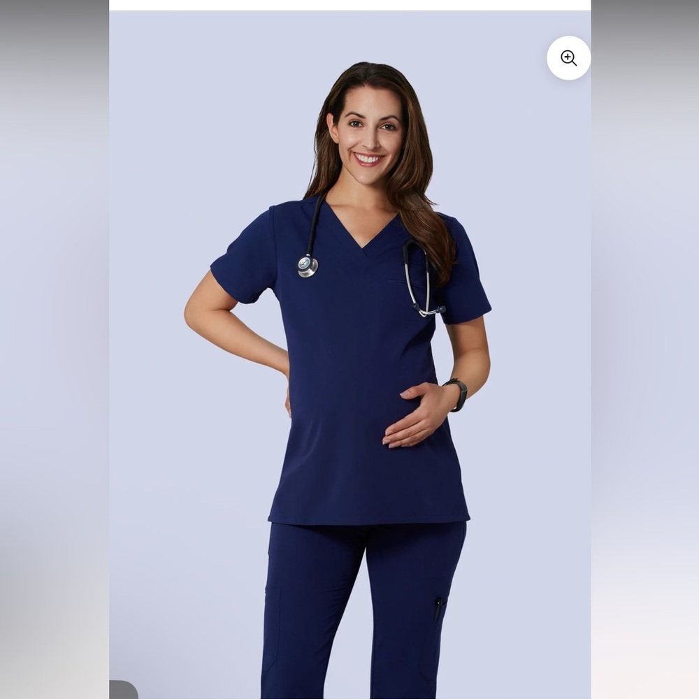 Mandala scrubs maternity joggers and top- Navy blue - Picture 2 of 7
